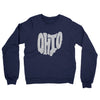 Ohio State Shape Text Midweight French Terry Crewneck Sweatshirt-Navy-Allegiant Goods Co. Vintage Sports Apparel