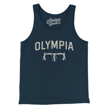 Olympia Cycling Men/Unisex Tank Top-Navy-Allegiant Goods Co. Vintage Sports Apparel