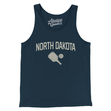North Dakota Pickleball Men/Unisex Tank Top-Navy-Allegiant Goods Co. Vintage Sports Apparel