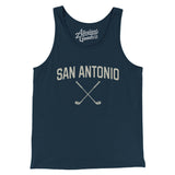 San Antonio Golf Men/Unisex Tank Top-Navy-Allegiant Goods Co. Vintage Sports Apparel