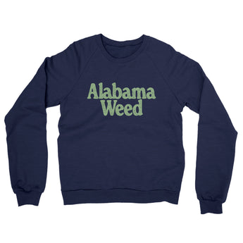 Alabama Weed Midweight French Terry Crewneck Sweatshirt-Navy-Allegiant Goods Co. Vintage Sports Apparel
