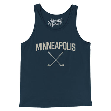 Minneapolis Golf Men/Unisex Tank Top-Navy-Allegiant Goods Co. Vintage Sports Apparel