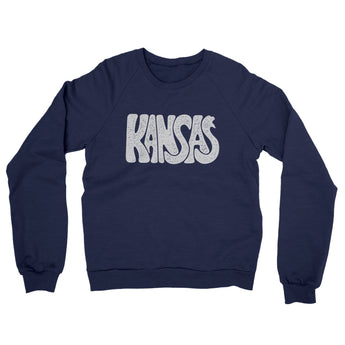 Kansas State Shape Text Midweight French Terry Crewneck Sweatshirt-Allegiant Goods Co. Vintage Sports Apparel