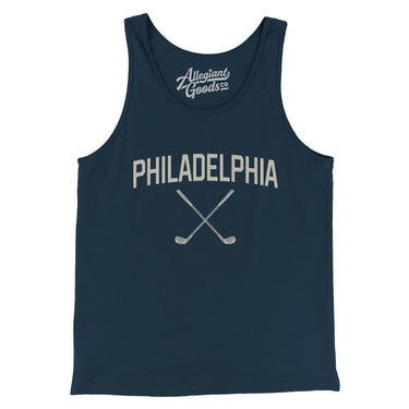 Philadephia Golf Men/Unisex Tank Top-Navy-Allegiant Goods Co. Vintage Sports Apparel