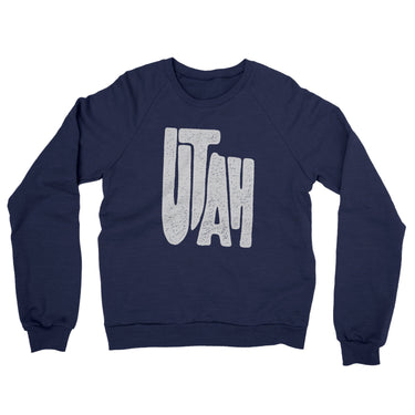 Utah State Shape Text Midweight French Terry Crewneck Sweatshirt-Allegiant Goods Co. Vintage Sports Apparel