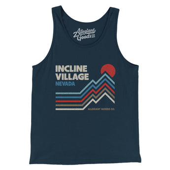 Incline Village Nevada Men/Unisex Tank Top-Navy-Allegiant Goods Co. Vintage Sports Apparel