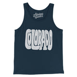 Colorado State Shape Text Men/Unisex Tank Top-Navy-Allegiant Goods Co. Vintage Sports Apparel
