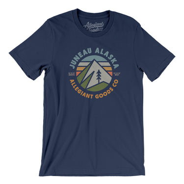 Juneau Alaska Retro Badge Men/Unisex T-Shirt-Navy-Allegiant Goods Co. Vintage Sports Apparel