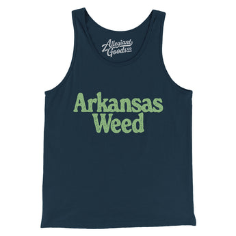 Arkansas Weed Men/Unisex Tank Top-Navy-Allegiant Goods Co. Vintage Sports Apparel