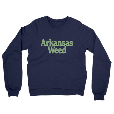 Arkansas Weed Midweight French Terry Crewneck Sweatshirt-Allegiant Goods Co. Vintage Sports Apparel