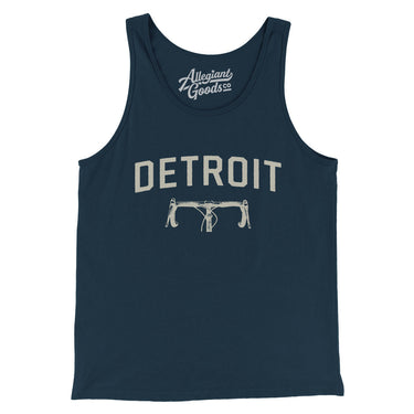Detroit Cycling Men/Unisex Tank Top-Navy-Allegiant Goods Co. Vintage Sports Apparel