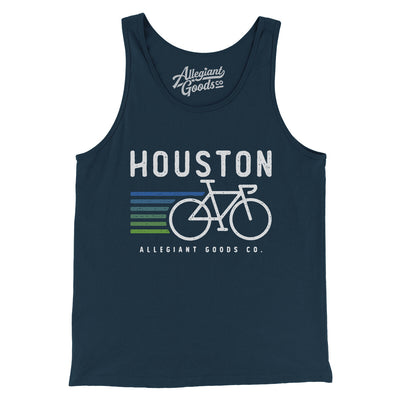 Houston Cycling Men/Unisex Tank Top-Navy-Allegiant Goods Co. Vintage Sports Apparel