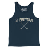 Sheboygan Golf Men/Unisex Tank Top-Navy-Allegiant Goods Co. Vintage Sports Apparel