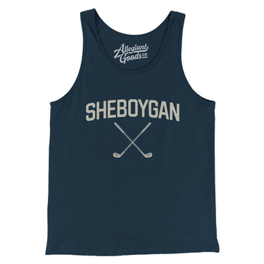 Sheboygan Golf Men/Unisex Tank Top-Navy-Allegiant Goods Co. Vintage Sports Apparel