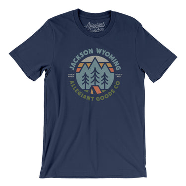 Jackson Wyoming Retro Badge Men/Unisex T-Shirt-Navy-Allegiant Goods Co. Vintage Sports Apparel