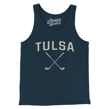Tulsa Golf Men/Unisex Tank Top-Navy-Allegiant Goods Co. Vintage Sports Apparel