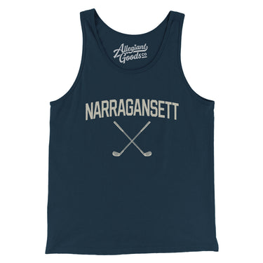 Narragansett Golf Men/Unisex Tank Top-Navy-Allegiant Goods Co. Vintage Sports Apparel