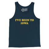 I've Been To Iowa Men/Unisex Tank Top-Navy-Allegiant Goods Co. Vintage Sports Apparel