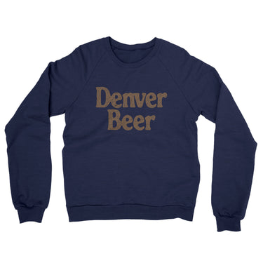 Denver Beer Midweight French Terry Crewneck Sweatshirt-Navy-Allegiant Goods Co. Vintage Sports Apparel