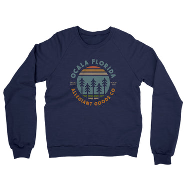 Ocala Florida Retro Badge Midweight French Terry Crewneck Sweatshirt-Allegiant Goods Co. Vintage Sports Apparel