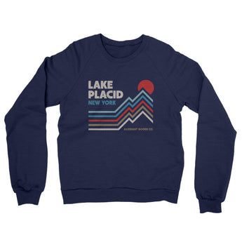 Lake Placid New York Midweight French Terry Crewneck Sweatshirt-Navy-Allegiant Goods Co. Vintage Sports Apparel