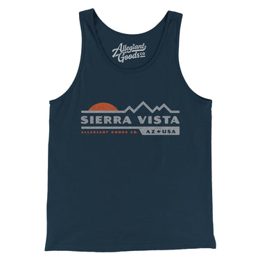 Sierra Vista Mountain Sunset Men/Unisex Tank Top-Navy-Allegiant Goods Co. Vintage Sports Apparel