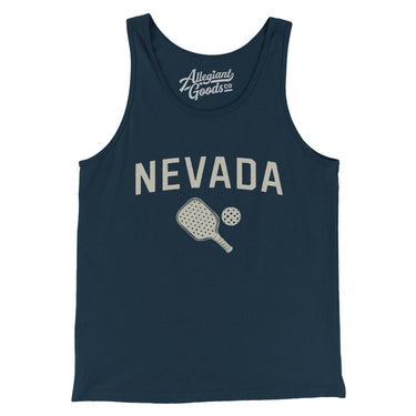 Nevada Pickleball Men/Unisex Tank Top-Navy-Allegiant Goods Co. Vintage Sports Apparel