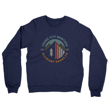 Cooke City Montana Retro Badge Midweight French Terry Crewneck Sweatshirt-Allegiant Goods Co. Vintage Sports Apparel