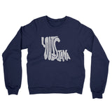 Louisiana State Shape Text Midweight French Terry Crewneck Sweatshirt-Navy-Allegiant Goods Co. Vintage Sports Apparel