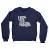 Louisiana State Shape Text Midweight French Terry Crewneck Sweatshirt-Navy-Allegiant Goods Co. Vintage Sports Apparel