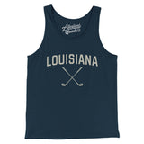 Louisiana Golf Men/Unisex Tank Top-Navy-Allegiant Goods Co. Vintage Sports Apparel