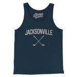 Jacksonville Golf Men/Unisex Tank Top-Navy-Allegiant Goods Co. Vintage Sports Apparel