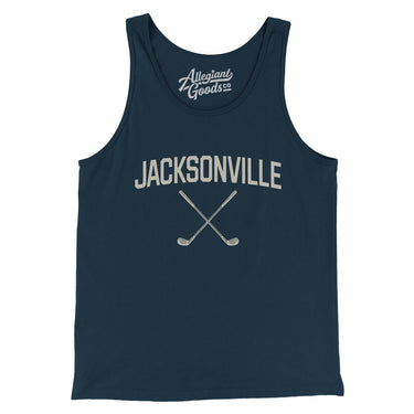 Jacksonville Golf Men/Unisex Tank Top-Navy-Allegiant Goods Co. Vintage Sports Apparel