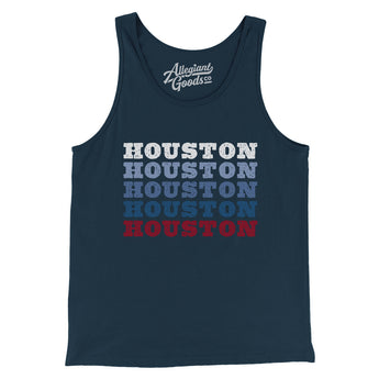 Houston Repeat Men/Unisex Tank Top-Navy-Allegiant Goods Co. Vintage Sports Apparel