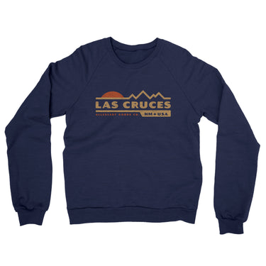 Las Cruces Mountain Sunset Midweight French Terry Crewneck Sweatshirt-Navy-Allegiant Goods Co. Vintage Sports Apparel