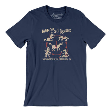 Merry Go Round Pittsburgh Men/Unisex T-Shirt-Navy-Allegiant Goods Co. Vintage Sports Apparel
