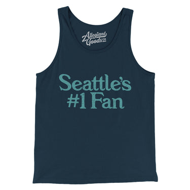 Seattle's Number 1 Fan Men/Unisex Tank Top-Navy-Allegiant Goods Co. Vintage Sports Apparel