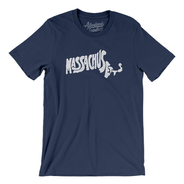 Massachusetts State Shape Text Men/Unisex T-Shirt-Allegiant Goods Co. Vintage Sports Apparel