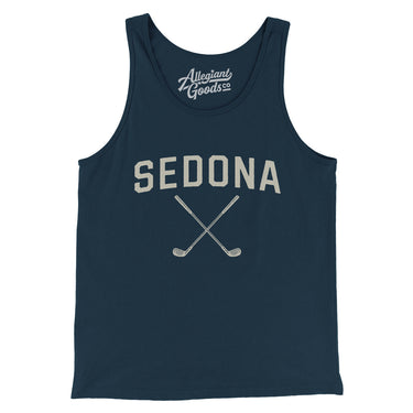 Sedona Golf Men/Unisex Tank Top-Navy-Allegiant Goods Co. Vintage Sports Apparel