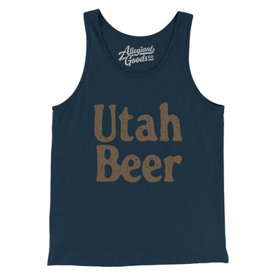 Utah Beer Men/Unisex Tank Top-Navy-Allegiant Goods Co. Vintage Sports Apparel