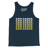 Ann Arbor Repeat Men/Unisex Tank Top-Navy-Allegiant Goods Co. Vintage Sports Apparel