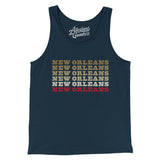 New Orleans Repeat Men/Unisex Tank Top-Navy-Allegiant Goods Co. Vintage Sports Apparel