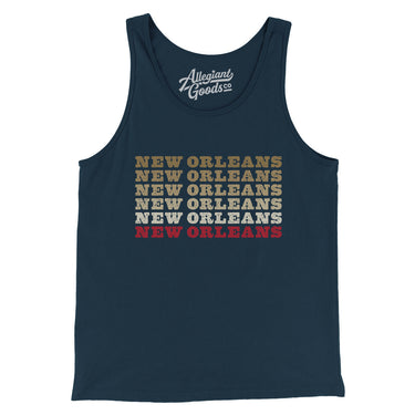 New Orleans Repeat Men/Unisex Tank Top-Navy-Allegiant Goods Co. Vintage Sports Apparel