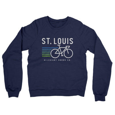 St. Louis Cycling Midweight French Terry Crewneck Sweatshirt-Navy-Allegiant Goods Co. Vintage Sports Apparel