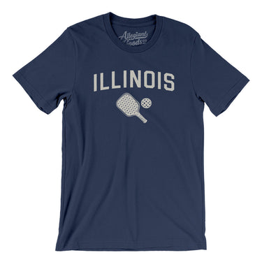 Illinois Pickleball Men/Unisex T-Shirt-Navy-Allegiant Goods Co. Vintage Sports Apparel