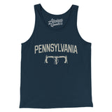 Pennsylvania Cycling Men/Unisex Tank Top-Navy-Allegiant Goods Co. Vintage Sports Apparel