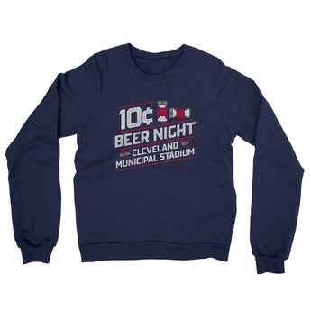 10 Cent Beer Night Midweight French Terry Crewneck Sweatshirt-Allegiant Goods Co. Vintage Sports Apparel