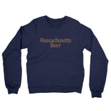 Massachusetts Beer Midweight French Terry Crewneck Sweatshirt-Navy-Allegiant Goods Co. Vintage Sports Apparel