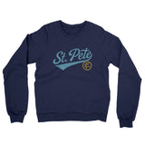 St Pete Vintage Script Midweight French Terry Crewneck Sweatshirt-Navy-Allegiant Goods Co. Vintage Sports Apparel