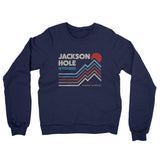 Jackson Hole Wyoming Midweight French Terry Crewneck Sweatshirt-Navy-Allegiant Goods Co. Vintage Sports Apparel